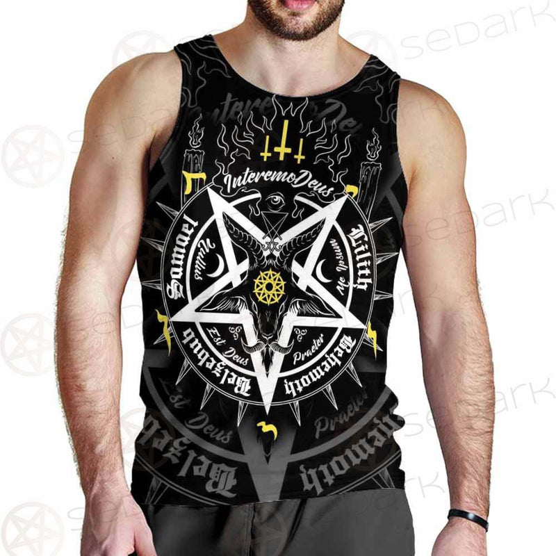 Pentagram Baphomet Occult Illustration SDN-1027 Men Tank-tops