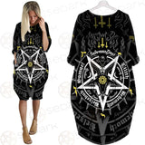 Pentagram Baphomet Occult Illustration SDN-1027 Batwing Pocket Dress