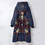 Stylish Pentagram With Goat Skulls SDN-1028 Oversized Sherpa Blanket Hoodie