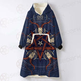 Stylish Pentagram With Goat Skulls SDN-1028 Oversized Sherpa Blanket Hoodie