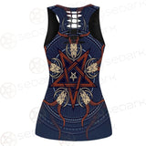 Stylish Pentagram With Goat Skulls SDN-1028 Hollow Out Tank Top