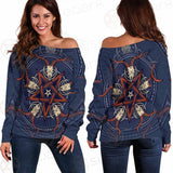 Stylish Pentagram With Goat Skulls SDN-1028 Off Shoulder Sweaters