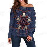 Stylish Pentagram With Goat Skulls SDN-1028 Off Shoulder Sweaters