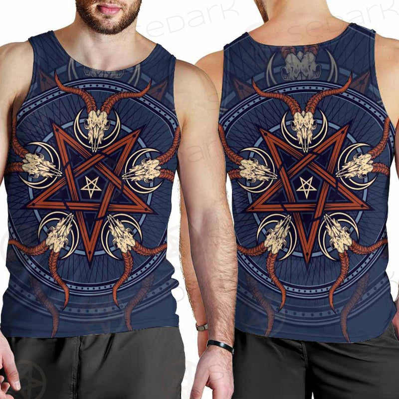 Stylish Pentagram With Goat Skulls SDN-1028 Men Tank-tops