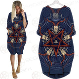 Stylish Pentagram With Goat Skulls SDN-1028 Batwing Pocket Dress