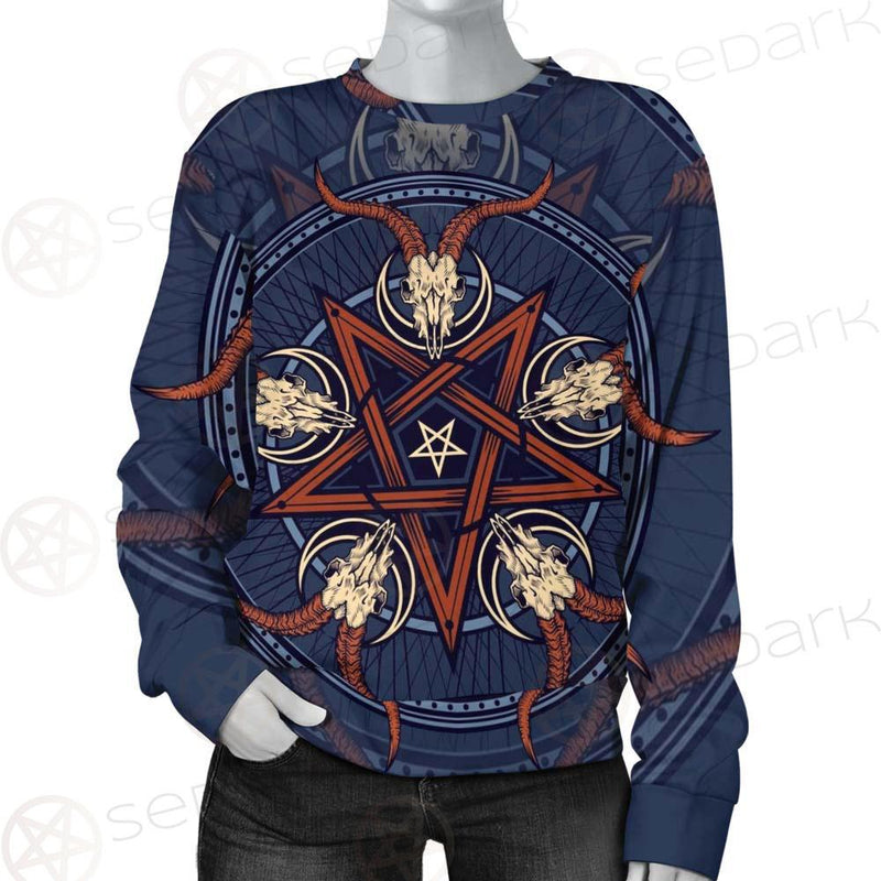 Stylish Pentagram With Goat Skulls SDN-1028 Unisex Sweatshirt