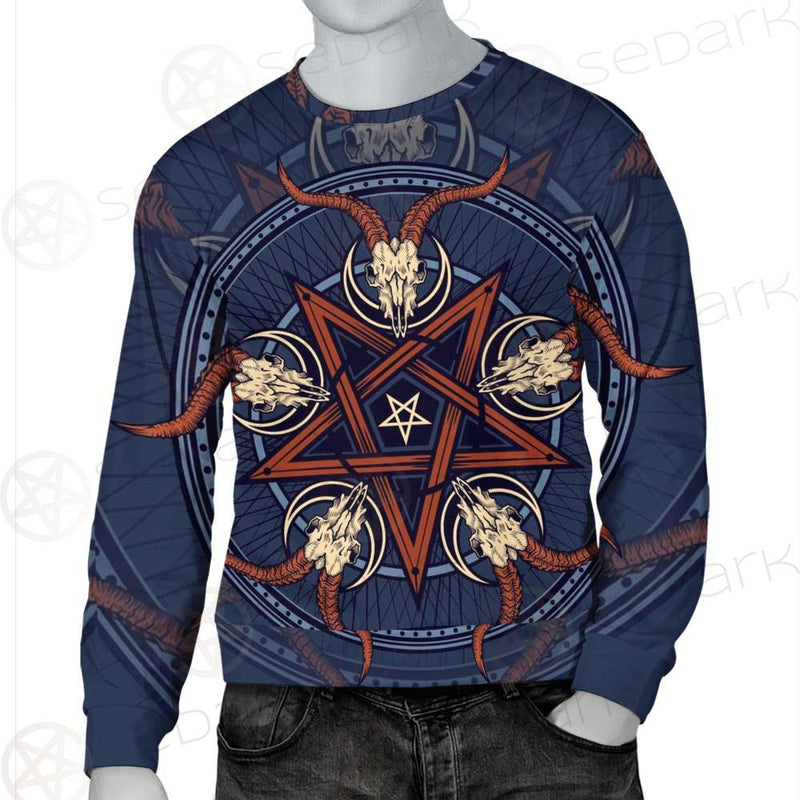 Stylish Pentagram With Goat Skulls SDN-1028 Unisex Sweatshirt