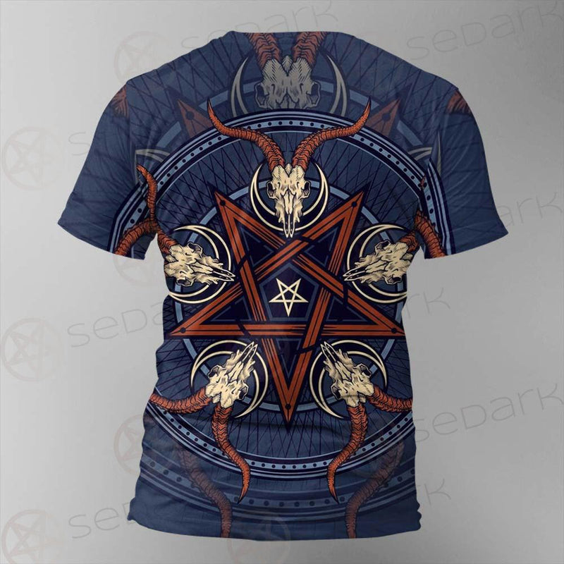 Stylish Pentagram With Goat Skulls SDN-1028 Unisex T-shirt
