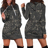 Vector Illustration Set Of Moon Phases SDN-1029 Hoodie Dress