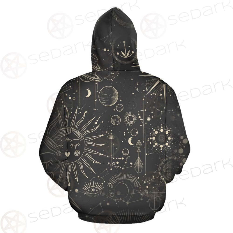 Vector Illustration Set Of Moon Phases SDN-1029 Hoodie Allover