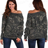 Vector Illustration Set Of Moon Phases SDN-1029 Off Shoulder Sweaters