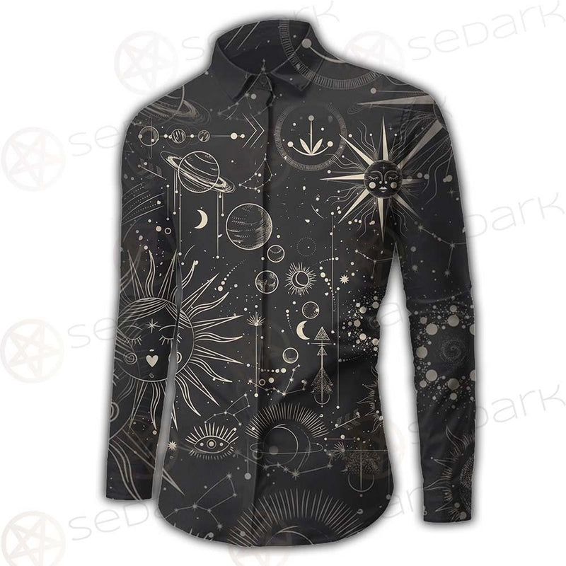 Vector Illustration Set Of Moon Phases SDN-1029 Long Sleeve Shirt