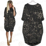 Vector Illustration Set Of Moon Phases SDN-1029 Batwing Pocket Dress