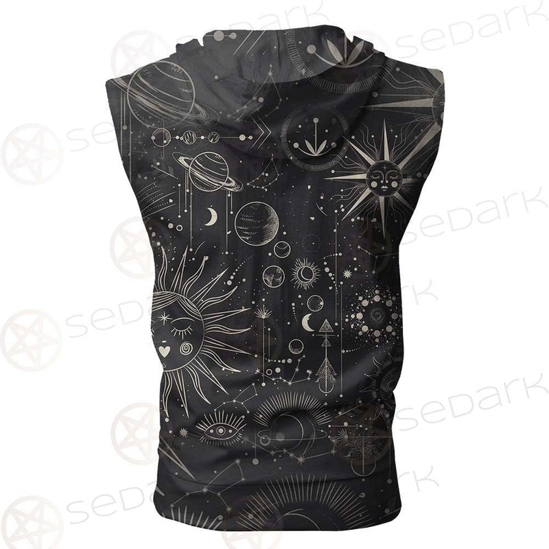 Vector Illustration Set Of Moon Phases SDN-1029 Zip Sleeveless Hoodie