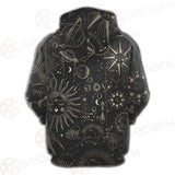 Vector Illustration Set Of Moon Phases SDN-1029 Hoodie Raglan Zip