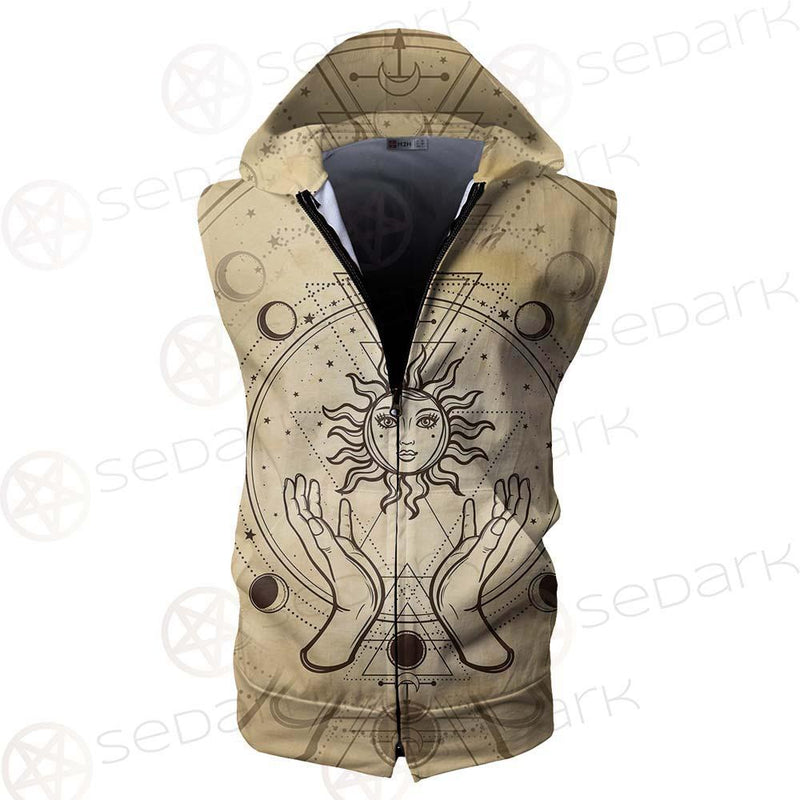 Human Hands Hold The Sun SDN-1030 Zip Sleeveless Hoodie
