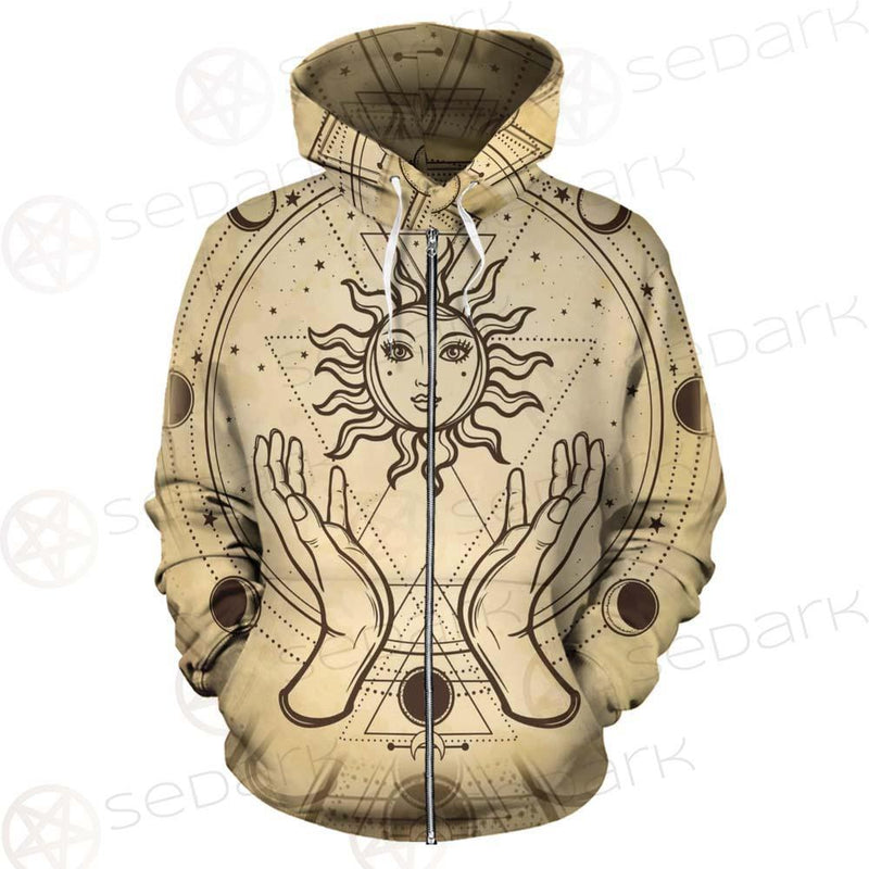Human Hands Hold The Sun SDN-1030 Zip-up Hoodies