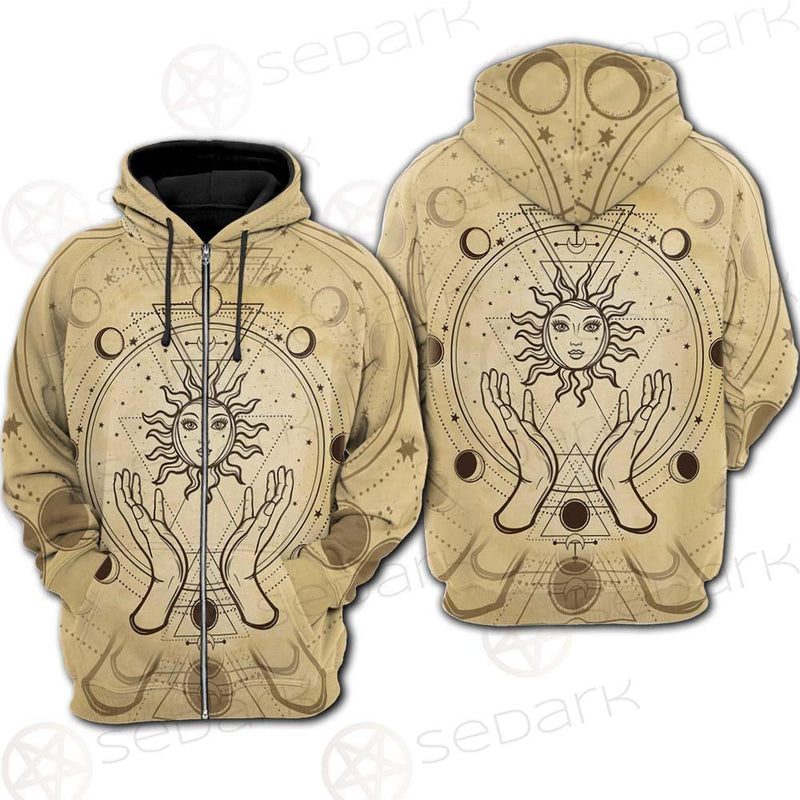 Human Hands Hold The Sun SDN-1030 Hoodie Raglan Zip