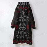 Pentagram And Inscription SDN-1031 Oversized Sherpa Blanket Hoodie