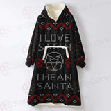 Pentagram And Inscription SDN-1031 Oversized Sherpa Blanket Hoodie