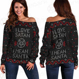 Pentagram And Inscription SDN-1031 Off Shoulder Sweaters