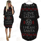 Pentagram And Inscription SDN-1031 Batwing Pocket Dress