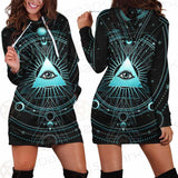 Vector Illustration On A Black Background SDN-1033 Hoodie Dress