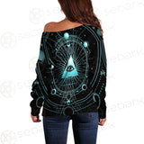 Vector Illustration On A Black Background SDN-1033 Off Shoulder Sweaters