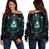 Vector Illustration On A Black Background SDN-1033 Off Shoulder Sweaters