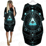 Vector Illustration On A Black Background SDN-1033 Batwing Pocket Dress