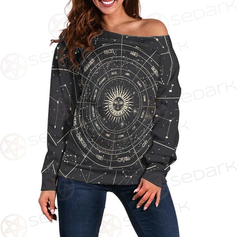 Moonlight Activity In Vintage SDN-1034 Off Shoulder Sweaters