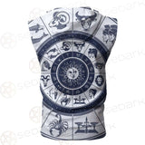 Zodiac Astrology Circle SDN-1035 Zip Sleeveless Hoodie