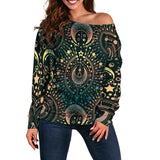 Spirituality And Occultism Off Shoulder Sweaters