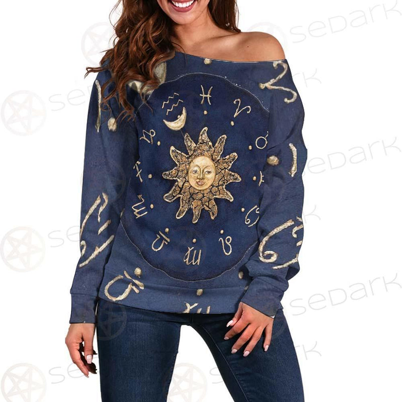 Vintage Zodiacal SDN-1037 Off Shoulder Sweaters