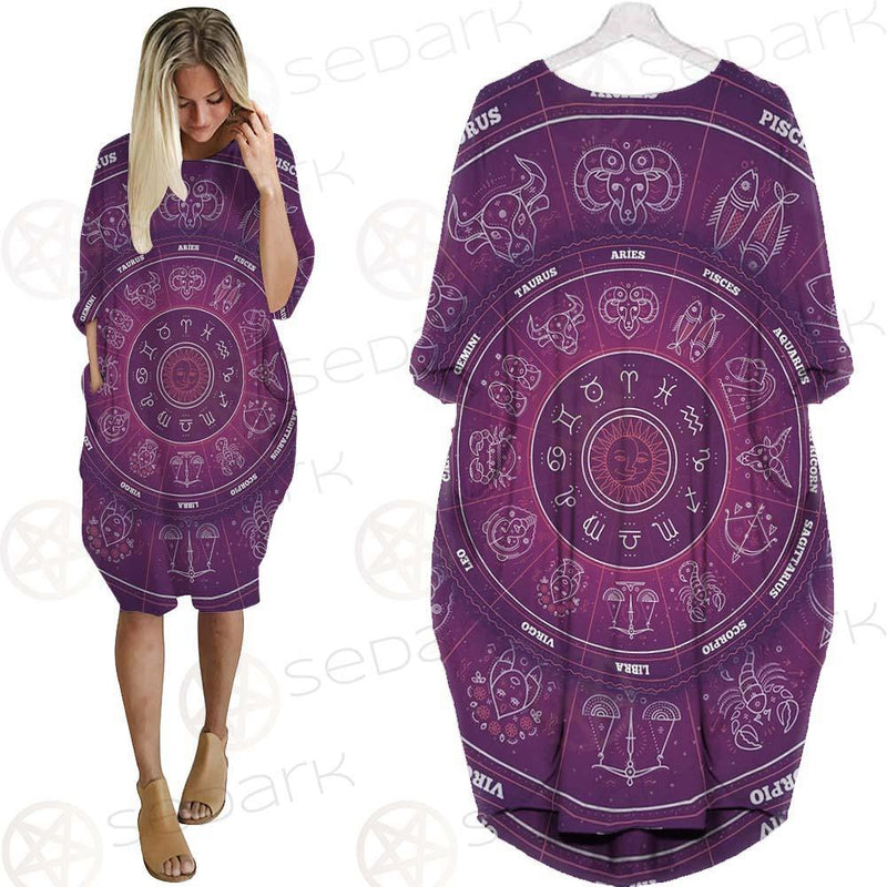 Thin Line Vector Design SDN-1038 Batwing Pocket Dress