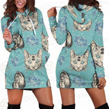 Seamless Pattern In Tatto Art SDN-1039 Hoodie Dress