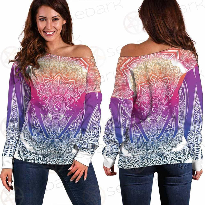 Magic Mandala SDN-1045 Off Shoulder Sweaters