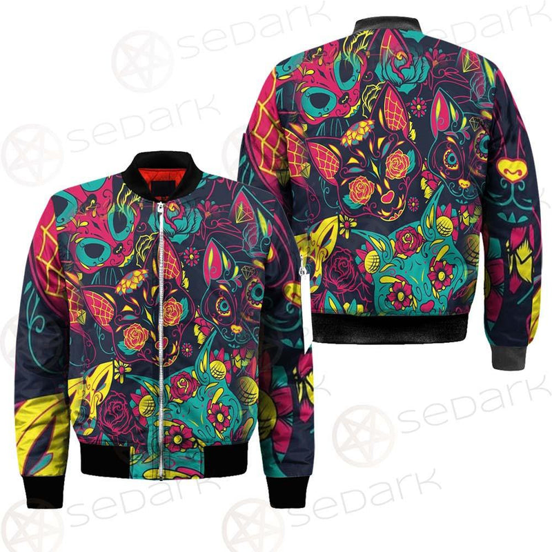 Cat Skull With Floral Ornament SDN-1046 Jacket