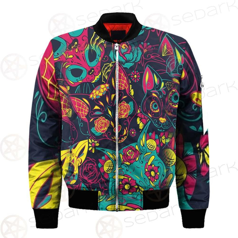 Cat Skull With Floral Ornament SDN-1046 Jacket