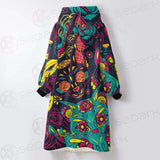 Cat Skull With Floral Ornament SDN-1046 Oversized Sherpa Blanket Hoodie