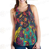 Cat Skull With Floral Ornament SDN-1046 Women Tank Top