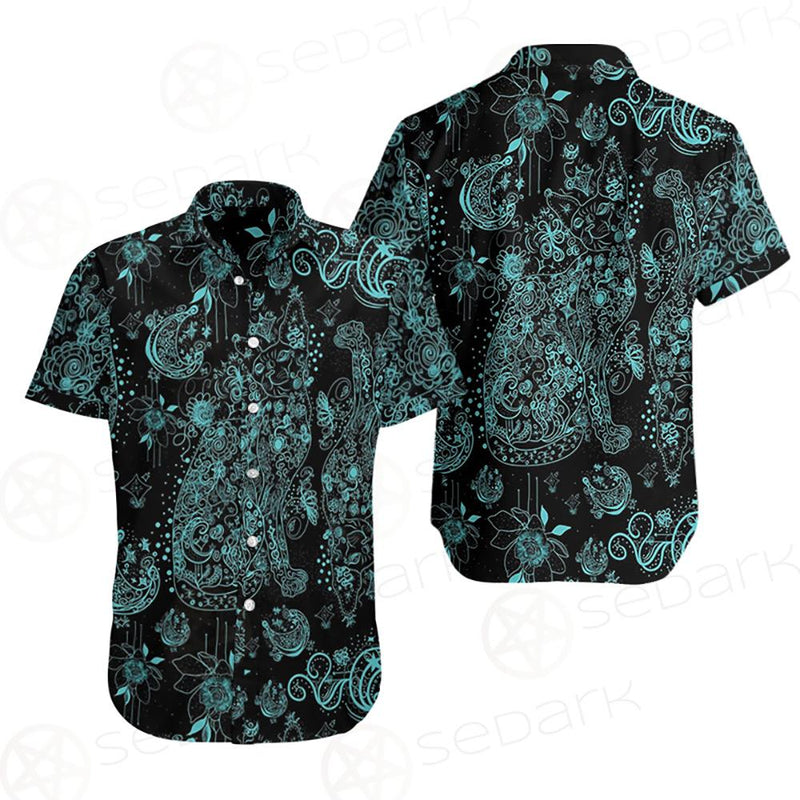 Black Sphynx Cat Tattoo Pattern Shirt Allover