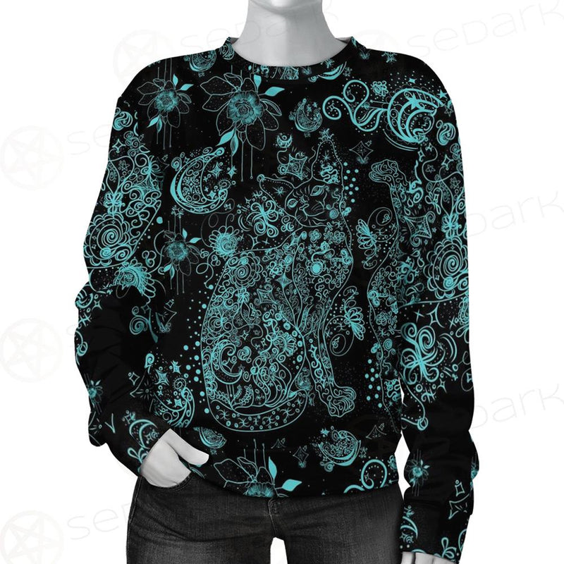 Black Sphynx Cat Tattoo Pattern Unisex Sweatshirt