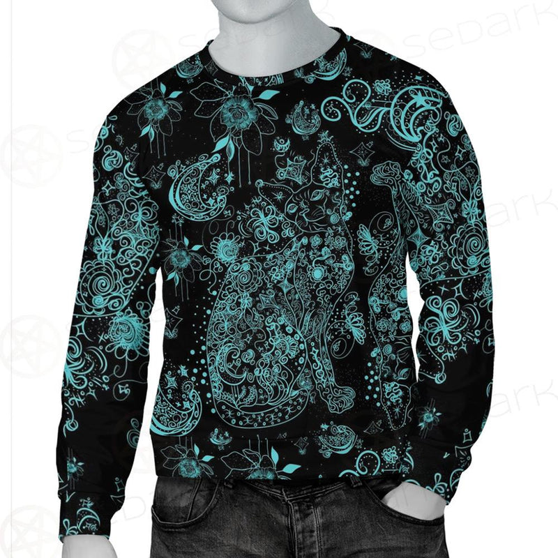 Black Sphynx Cat Tattoo Pattern Unisex Sweatshirt