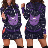 Moon On Night Sky SDN-1049 Hoodie Dress