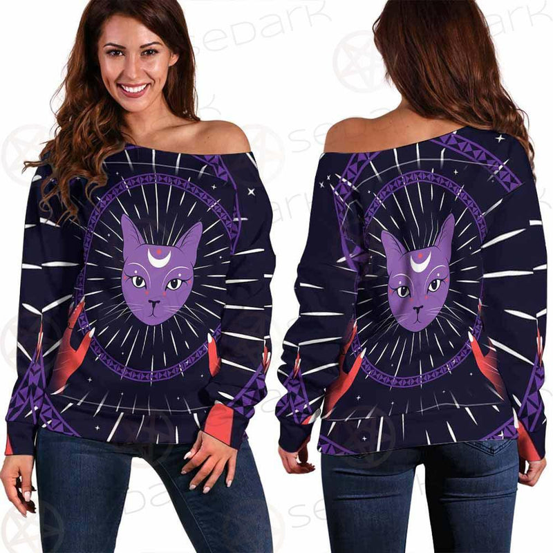 Moon On Night Sky SDN-1049 Off Shoulder Sweaters
