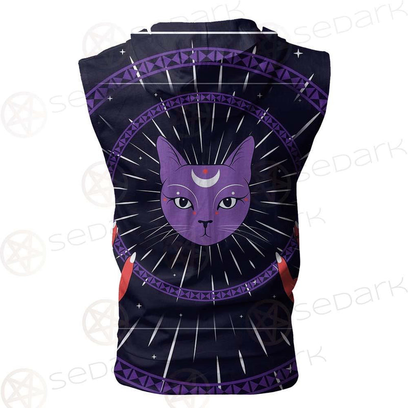 Moon On Night Sky SDN-1049 Zip Sleeveless Hoodie