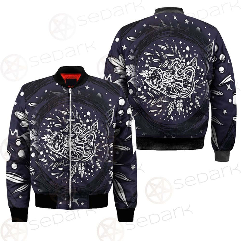 Mystical Cat Skeleton Lies In The Grass SDN-1050 Jacket