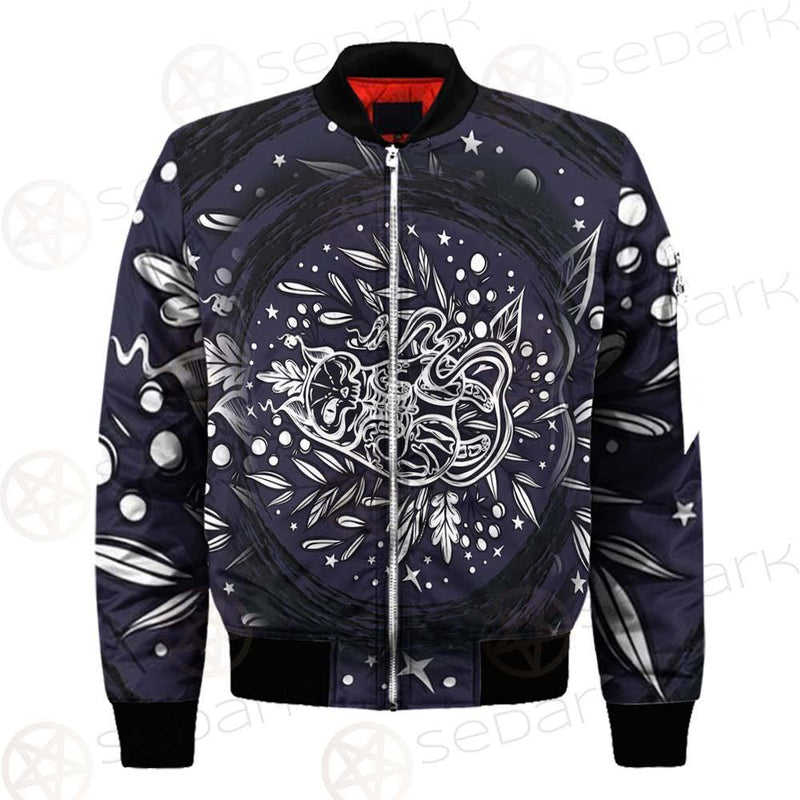 Mystical Cat Skeleton Lies In The Grass SDN-1050 Jacket