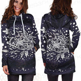 Mystical Cat Skeleton Lies In The Grass SDN-1050 Hoodie Dress